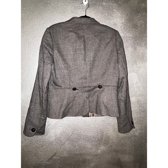 Banana Republic Twee Preppy Academia Brown Tweed Large Triple Button Blazer - Picture 3 of 8